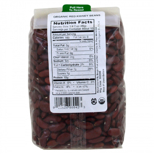 Bergin Fruit and Nut Company, Organic Red Kidney Beans, 16 oz (454 g)