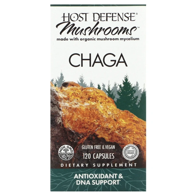 Fungi Perfecti, чага, 120 растительных капсул