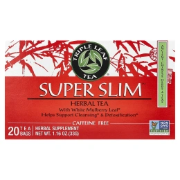 Triple Leaf Tea, Super Slim, травяной чай, без кофеина, 20 чайных пакетиков, 33 г (1,16 унции)