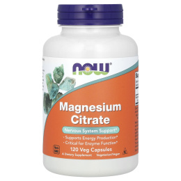 Магний NOW Magnezium Citrate, 120 вегетарианских капсул