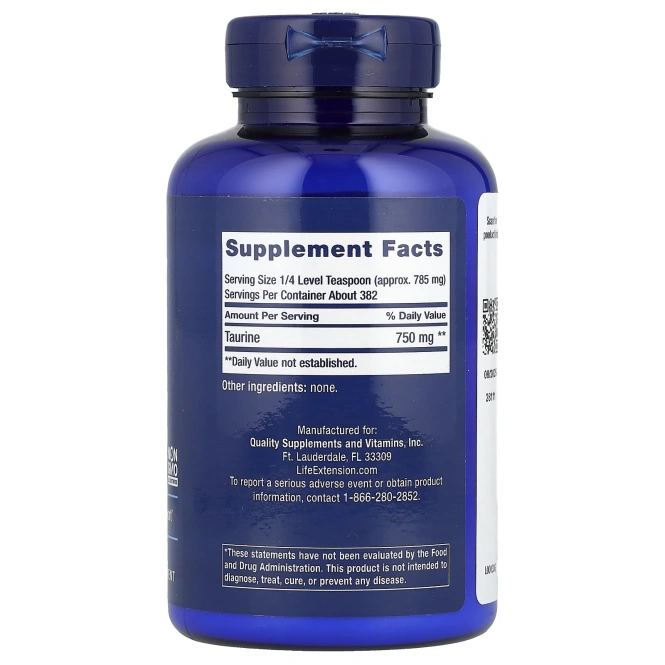 Life Extension, L-таурин, порошок, 10,58 унций (300 г)