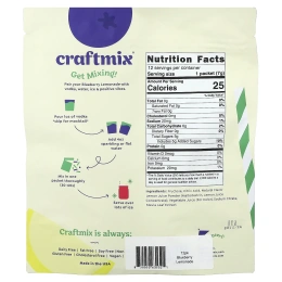 Craftmix, лимонад из голубики, 12 пакетиков, 7 г (0,25 унции) каждый