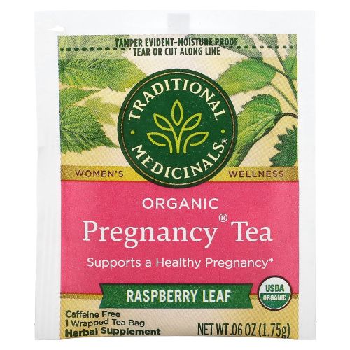 Traditional Medicinals, Women's Tea, Organic Pregnancy Tea, Caffeine Free, 16 Wrapped Tea Bags, .99 oz (28 g)