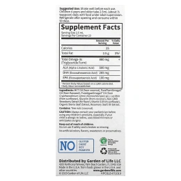 Garden of Life, Kids Plant Omega-3 Liquid, клубника, 57,5 мл (2 жидк. унц.)