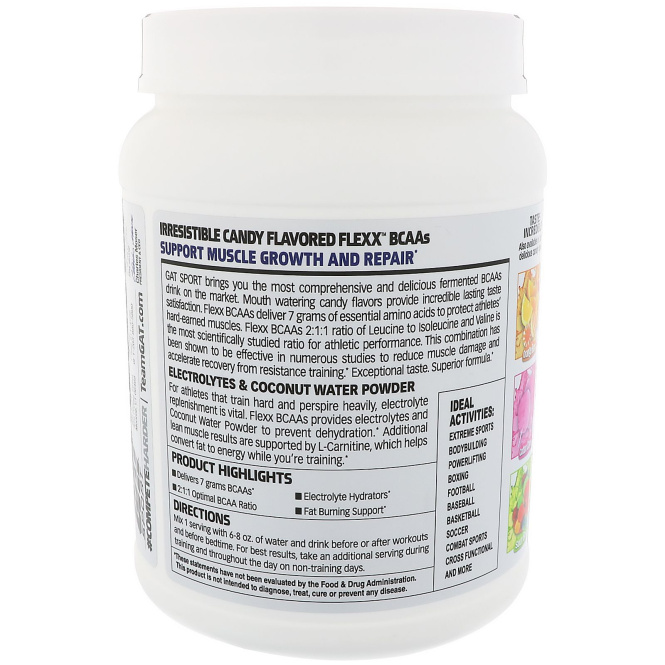 GAT, Flexx, аминокислоты с разветвлённой цепью, мармеладное драже, 24,3 унц. (690 г)