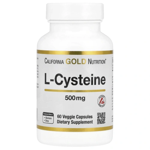California Gold Nutrition, L-цистеин, AjiPure, 500 мг, 60 вегетарианских капсул
