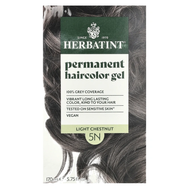 Herbatint, Перманентная краска-гель для волос, 5N, светлый каштан, 4,56 жидкой унции (135 мл)
