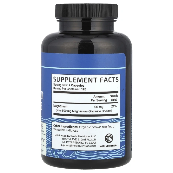 Nobi Nutrition, Глицинат магния, 240 капсул (250 мг на капсулу)