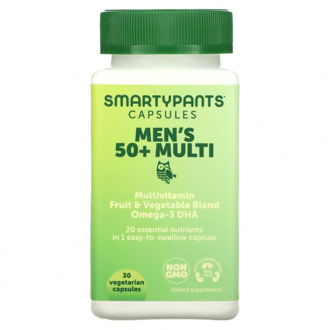 SmartyPants, Mens 50+ Multi, 30 Vegetarian Capsules