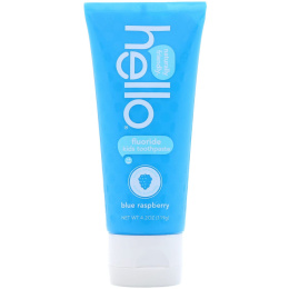 Hello, Для детей, зубная паста с фтором, голубая малина, 4,2 унц. (119 г)
