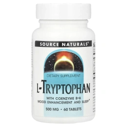 Source Naturals, L-триптофан с коэнзимом B-6, 500 мг, 60 таблеток