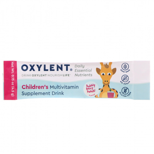 Vitalah, Children's Oxylent, питьевая мультивитаминная добавка, ягодный пунш, 30 пакетиков, 4,5 г каждый