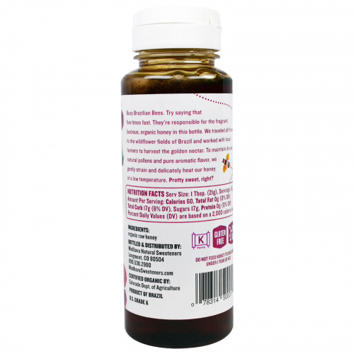Madhava Natural Sweeteners, Органический мед, Чистый и Необработанный, 12 унций (340 г)