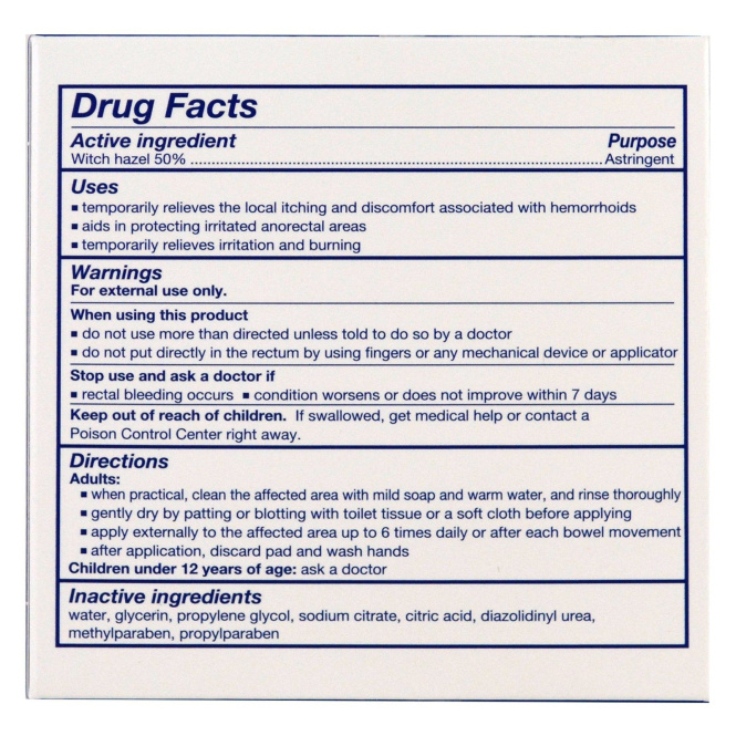 Tucks, Пропитанные лекарством охлаждающие подушечки, 40 подушечек