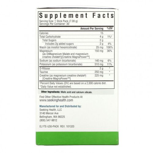 Seeking Health, Optimal Electrolyte, Seltzer, 30 упаковок в стиках по 7 г (0,25 унции)