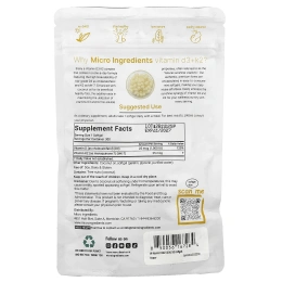 Micro Ingredients, витамины D3 и K2, 300 мягких таблеток