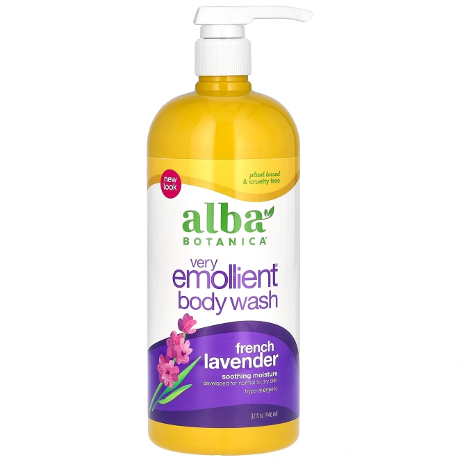 Alba Botanica, Смягчающий гель для душа, французская лаванда, 32 жидкие унции (946 мл)