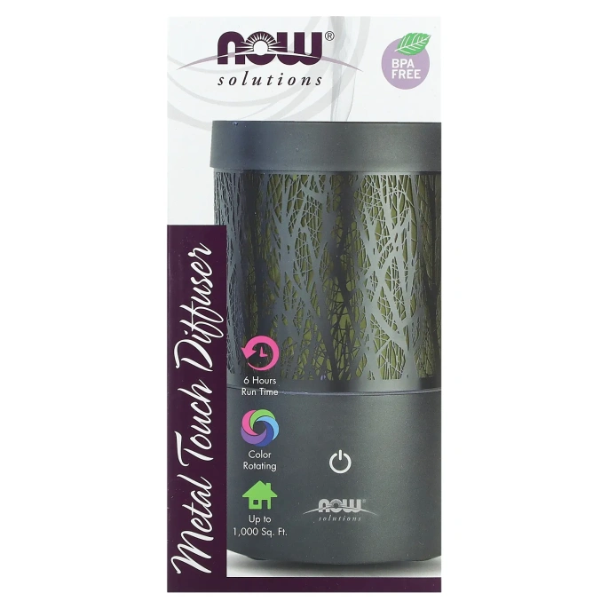 Now Foods Solutions - Ультразвуковой масляный диффузор Metal Touch 1 шт.