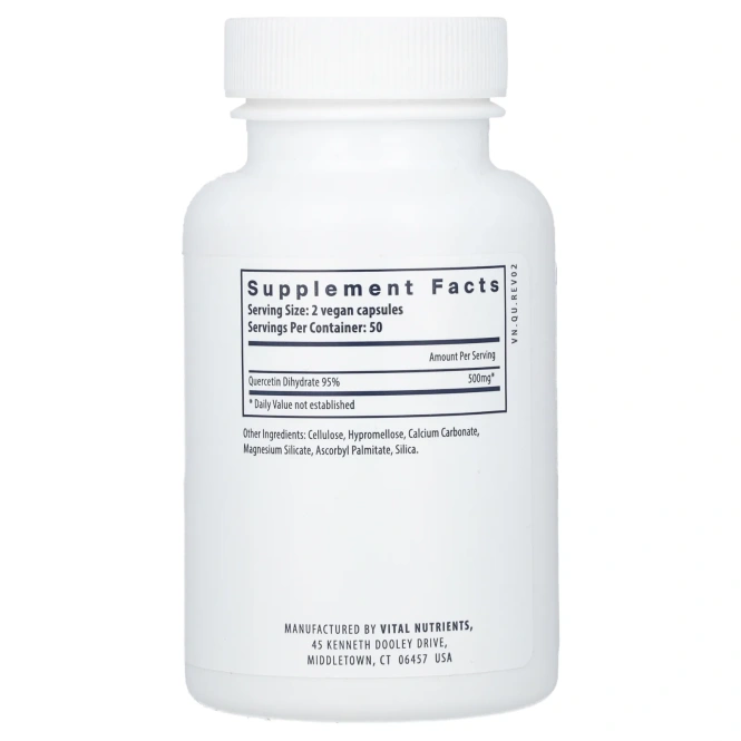 Vital Nutrients, Кверцетин, 250 мг, 100 вегетарианских капсул