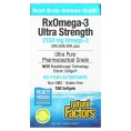 RxOmega-3 Natural Factors Рыбий жир Ultra Strength, 150 желатиновых капсул Enteripure