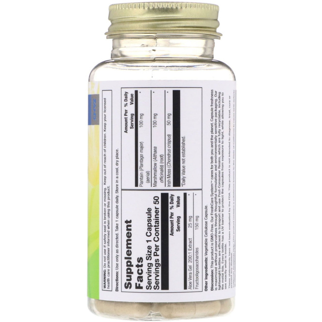 Nature's Herbs, Гель с алоэ вера, 50 вегетарианских капсул