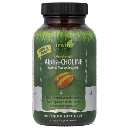 Irwin Naturals, альфа-холин, 60 капсул с жидкостью