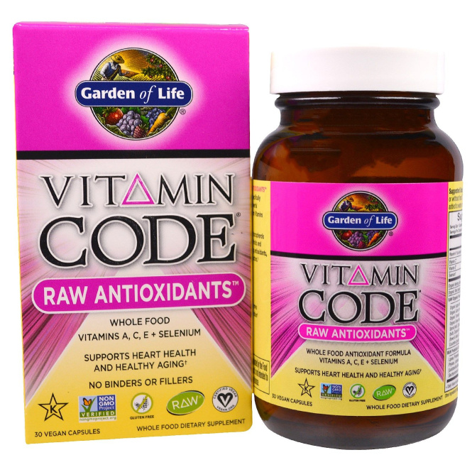 Garden of Life, Vitamin Code, Необработанные антиоксиданты, 30 растительных капсул UltraZorbe