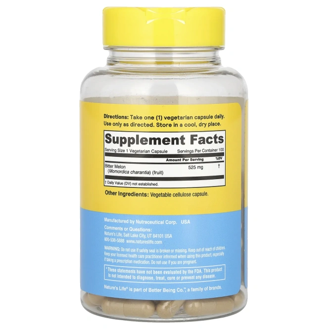 Nature's Herbs, Китайская горькая тыква, 100 капсул