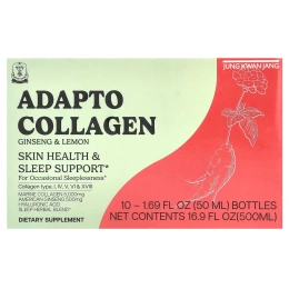 JungKwanJang, Adapto Collagen, со вкусом женьшеня и лимона, 10 флаконов по 50 мл (1,69 жидк. унции)