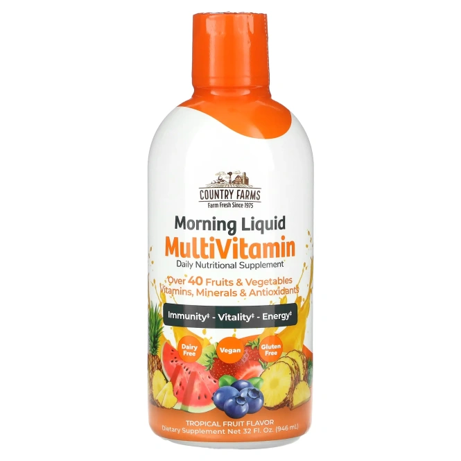Country Farms, Morning Liquid Multivitamin, тропические фрукты, 946 мл (32 жидк. унц.)