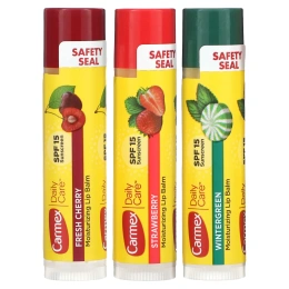 Carmex, Ежедневный бальзам для губ, SPF 15, разыне вкусы, 3 шт. 0,15 унций (4,25 г)