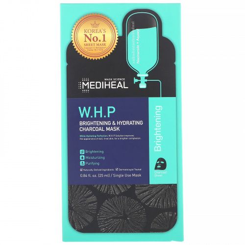 Mediheal, W.H.P, угольная маска, увлажнение и улучшение тона кожи, 5 шт.