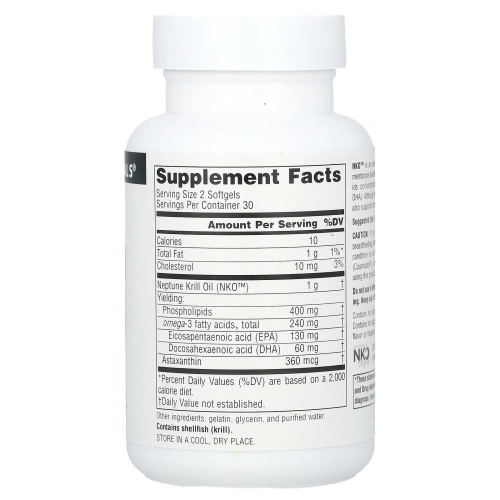 Source Naturals, NKO, масло криля, 500 мг, 60 капсул