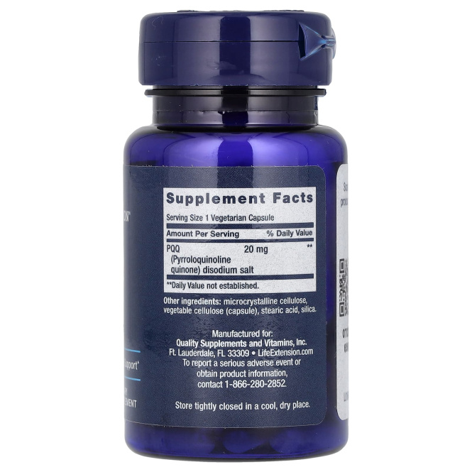 Life Extension, PQQ Caps, 20 мг, 30 вегетарианских капсул