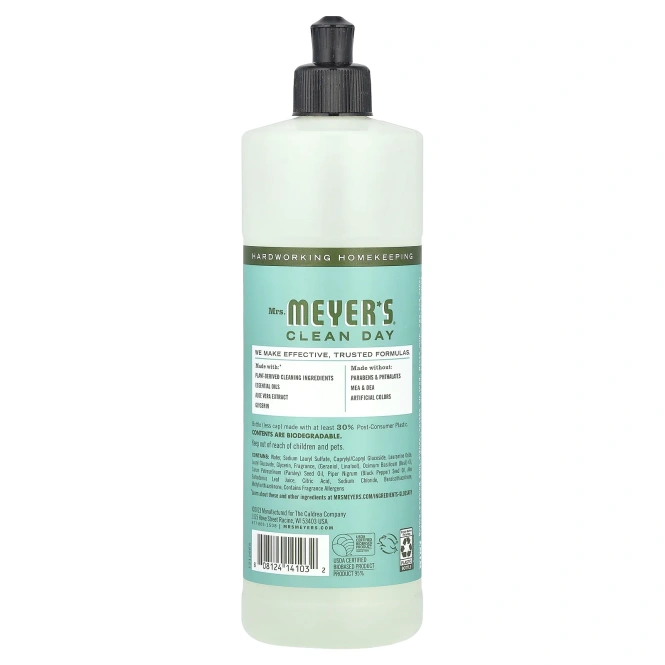 Mrs. Meyers Clean Day, Жидкость для мытья посуды, аромат базилика, 16 жидк. унц. (473 мл)