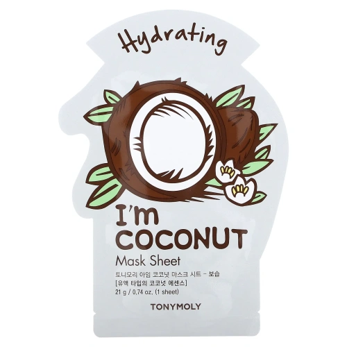 Tony Moly, I'm Coconut, Hydrating Mask Sheet, 1 Sheet, 0.74 oz (21 g)