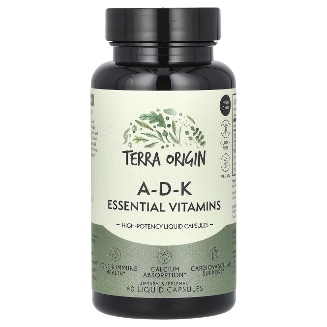 Terra Origin, ADK Essential Vitamins, 60 жидких капсул