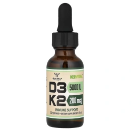 Double Wood Supplements, Жидкие капли с витамином D3 и K2, 30 мл