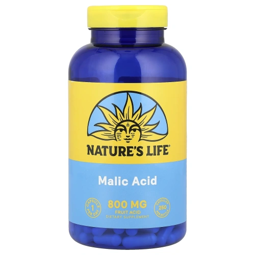 Nature's Life, Яблочная кислота, 250 капсул на растительной основе