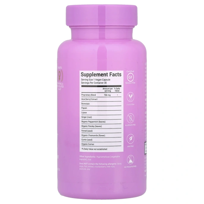 HAIRtamin, BLOATamin ™, 30 веганских капсул