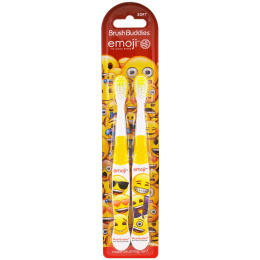 Brush Buddies, Emoji, зубная щетка, мягкая, 2 шт.
