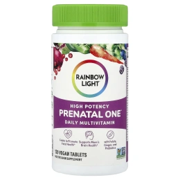 Rainbow Light, Prenatal One™, мультивитамины для ежедневного приёма, высокая эффективность, 120 веганских таблеток
