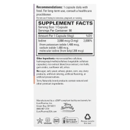 EuroPharma, Terry Naturally, Tri-Iodine, 3 мг, 90 капсул