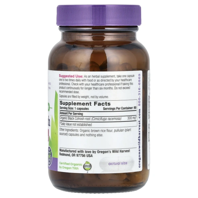 Oregon's Wild Harvest, Черный кохош, 90 веганских капсул