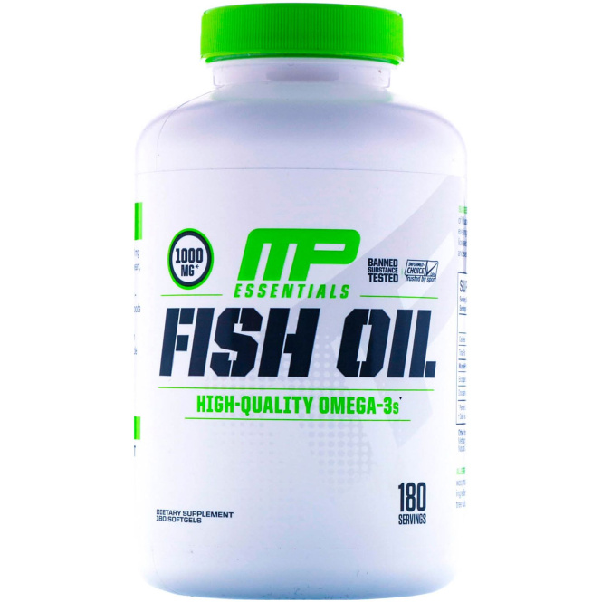 MusclePharm, Essentials, рыбий жир, 180 мягких таблеток