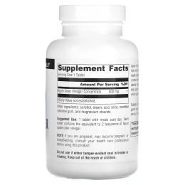 Source Naturals, Яблочный уксус, 500 мг, 180 таблеток