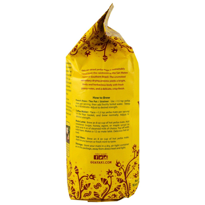 Guayaki, Йерба Мате, листовой чай, смесь Сан-Матео, 16 унций (454 г)