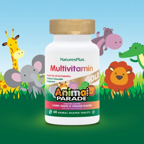 Nature's Plus, Source of Life, Animal Parade Gold, жевательные мультивитамины с микроэлементами для детей, в ассортименте, 60 таблеток в форме животных