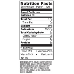 Plum Organics, Органическая детская еда, этап 3, морковь, нут, горох, говядина и помидоры, 4 унции (113 г)