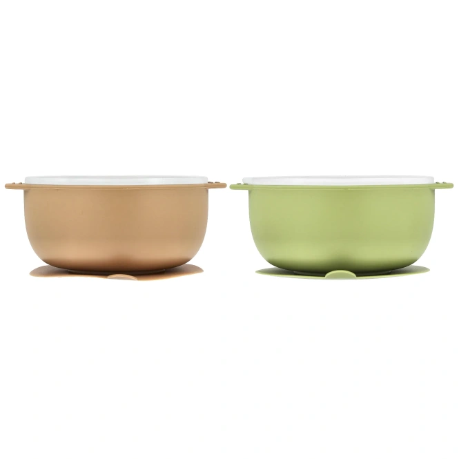 KeaBabies, силиконовые миски для кормления, с сосками и крышками PrepGrip™, для детей 6–36 месяцев, пустынный, 2 шт. в упаковке